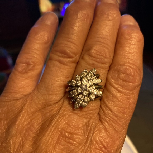 no brand Jewelry - Vintage CZ Ring, Marked 925. Size 7.5